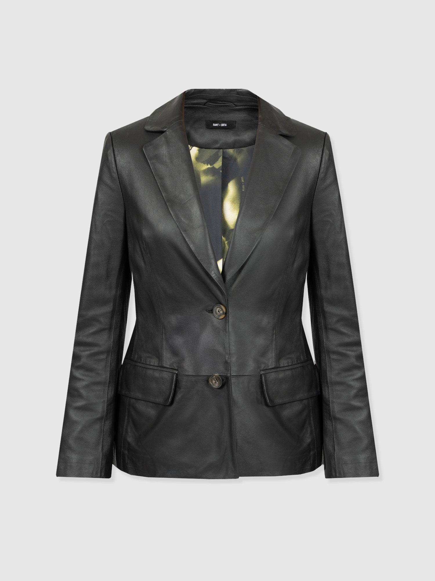 Axel Single Breasted Blazer - Black Leather
